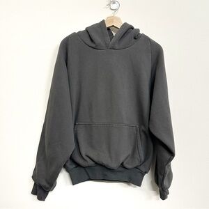 Yeezy X Gap Engineered by Balenciaga Logo Shrunken OverSized Hoodie Dark Gray XS